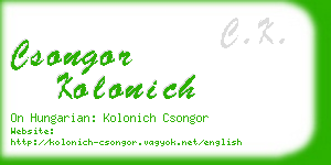 csongor kolonich business card